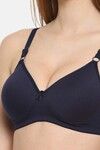 Floret Padded Non-Wired Full Coverage T-Shirt Bra - Navy Blue — thumbnail 5